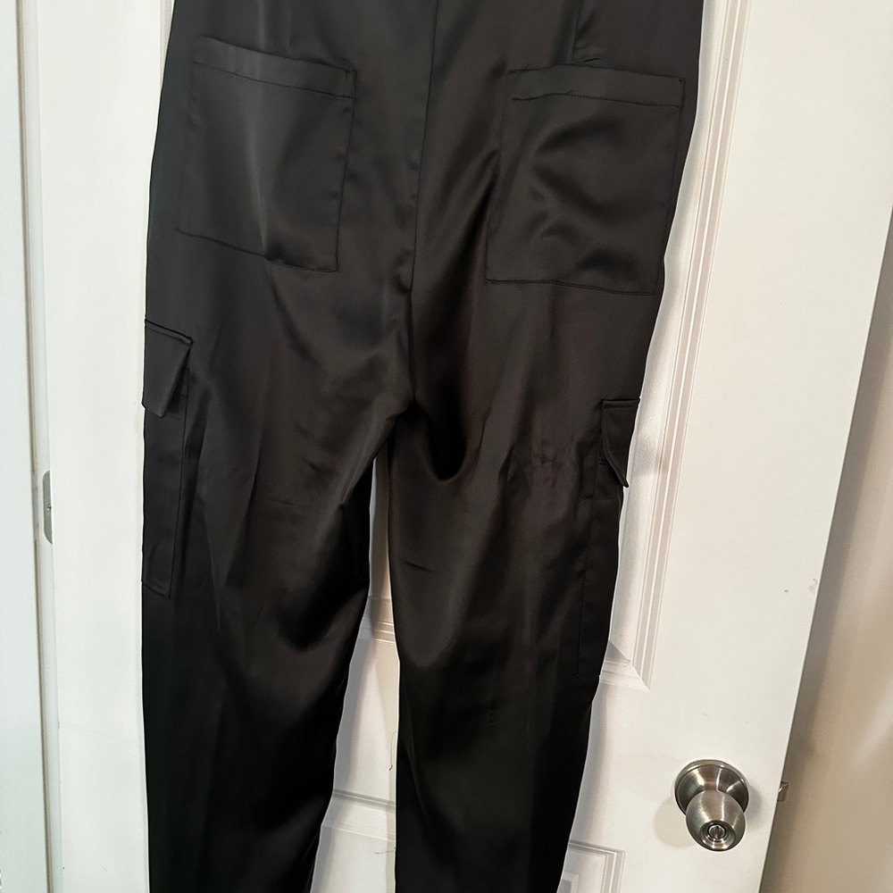 Women’s Silk Black Cargo Pants - Picture 4 of 7